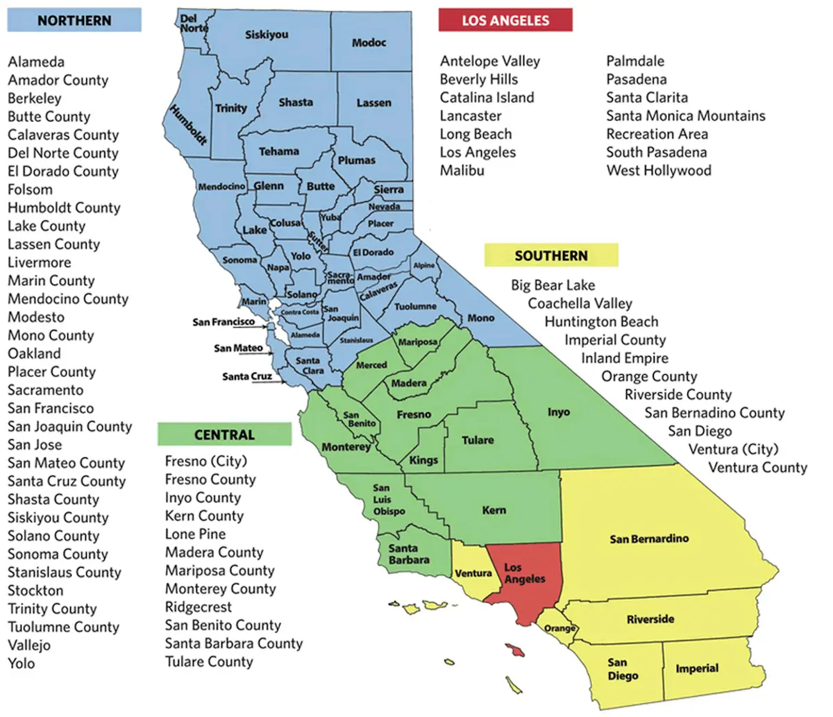Carte californie