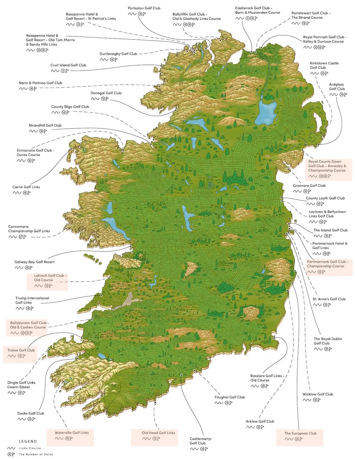 Meilleurs golfs en Irlande