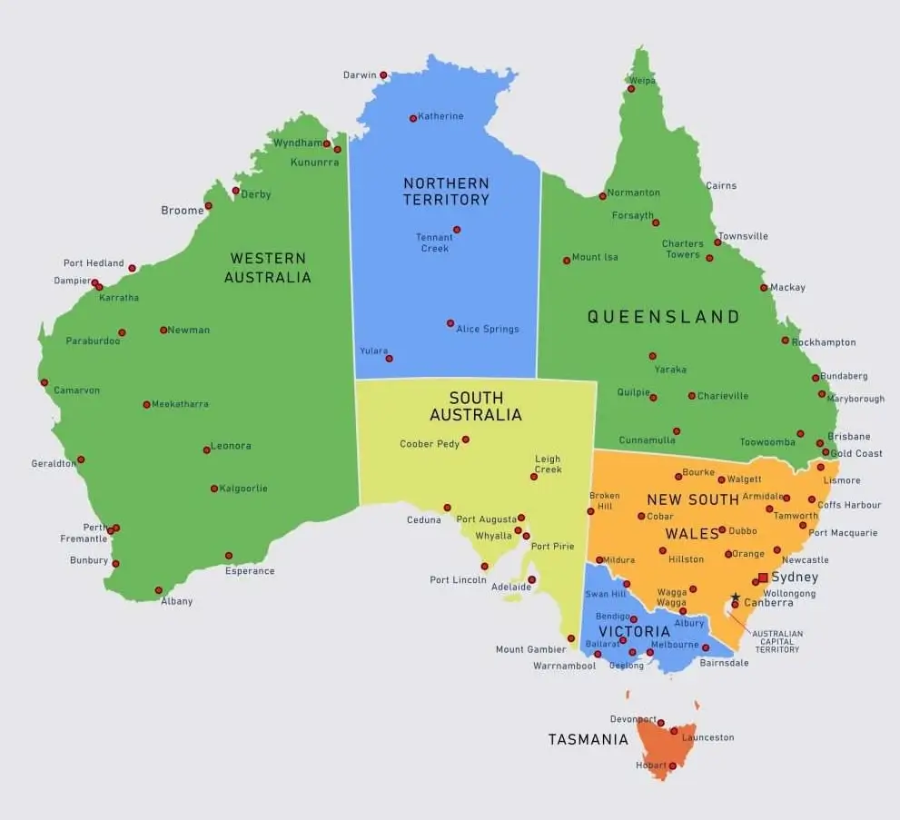 carte australie