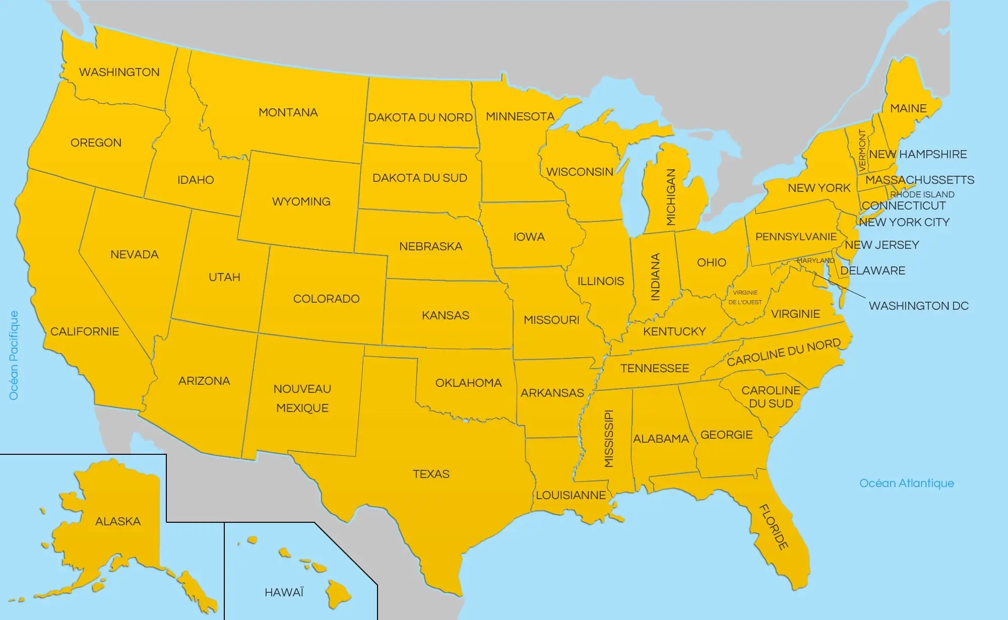 La carte des USA